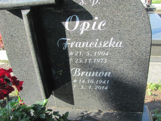 Franciszka Opic 1904 Strumień św. Barbary - Grobonet - Wyszukiwarka osób pochowanych