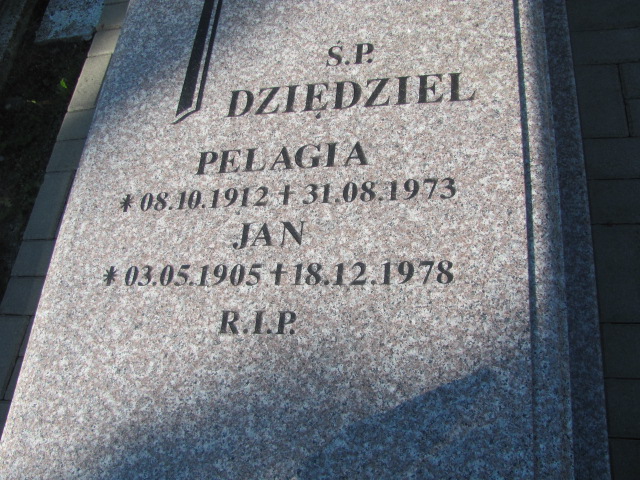 Jan Dziędziel 1905 Strumień św. Barbary - Grobonet - Wyszukiwarka osób pochowanych