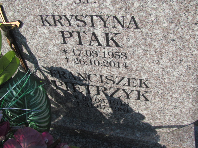 Krystyna Ptak 1953 Strumień św. Barbary - Grobonet - Wyszukiwarka osób pochowanych