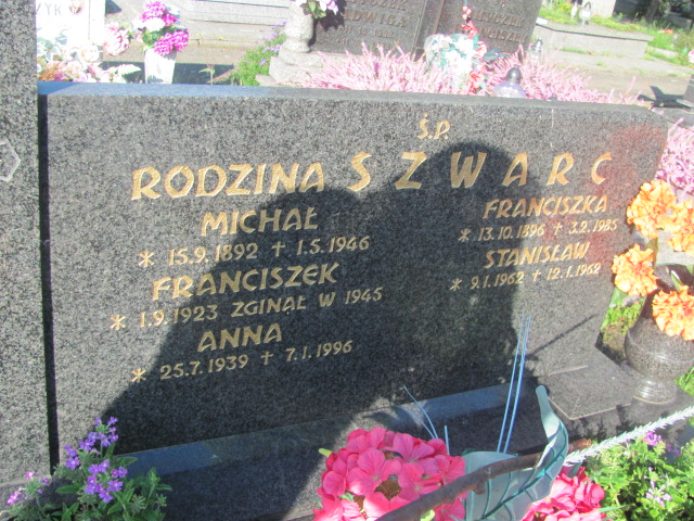 Franciszka Szwarc 1896 Strumień św. Barbary - Grobonet - Wyszukiwarka osób pochowanych