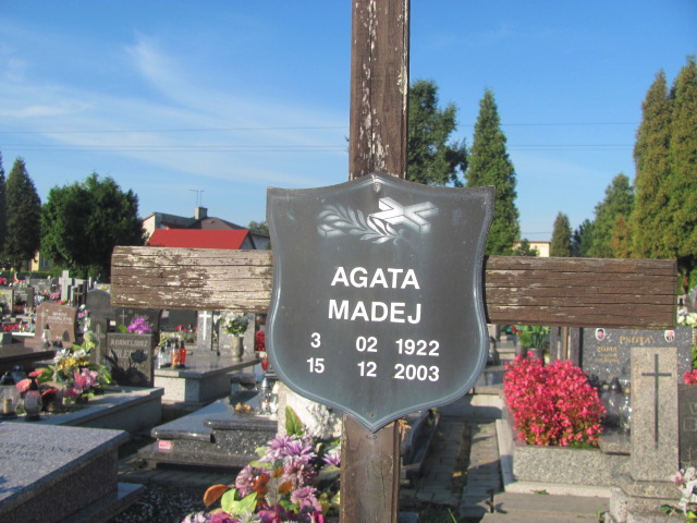 Agata Madej 1922 Strumień św. Barbary - Grobonet - Wyszukiwarka osób pochowanych